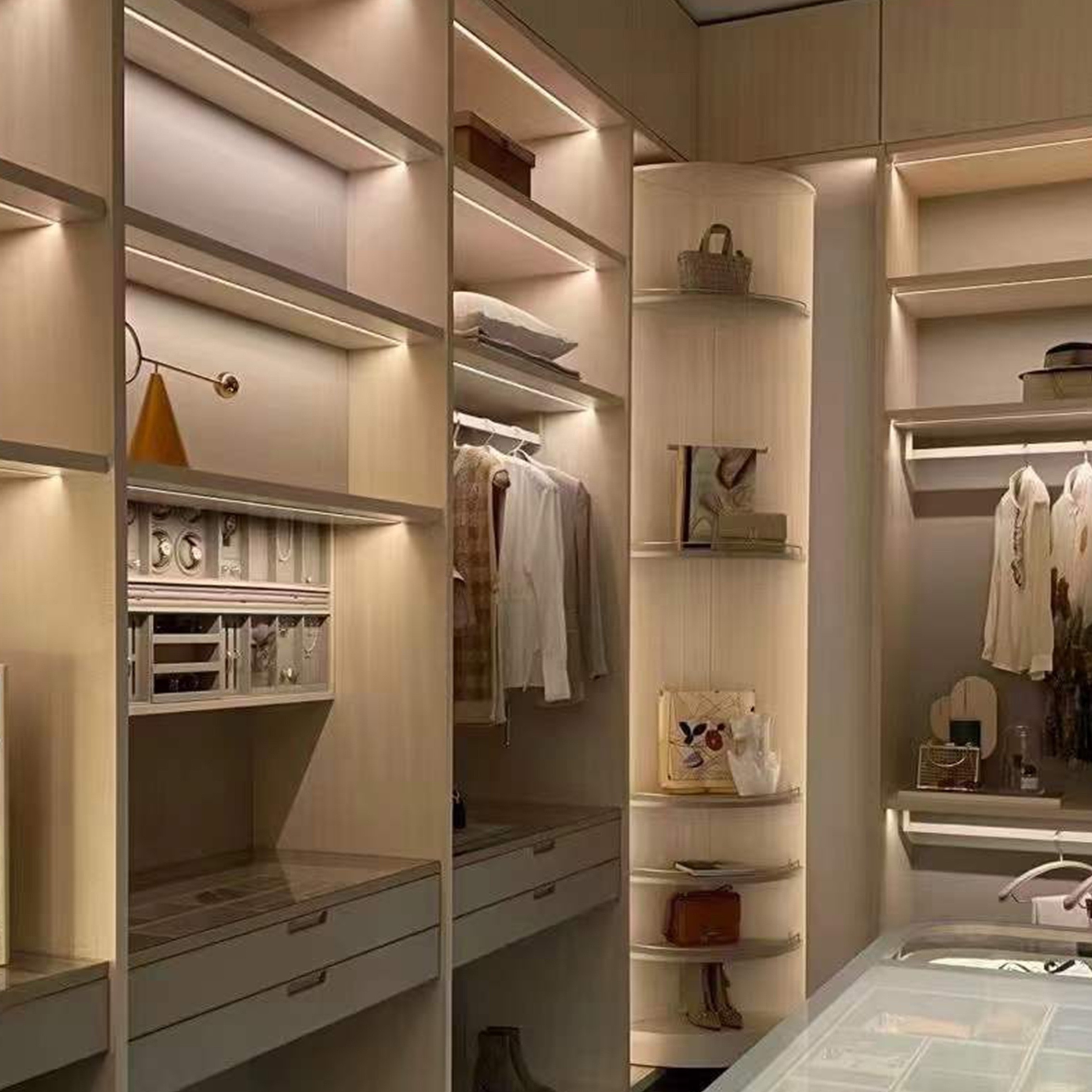 Modern villa home bedroom luxury custom cloakroom dresser design wardrobe