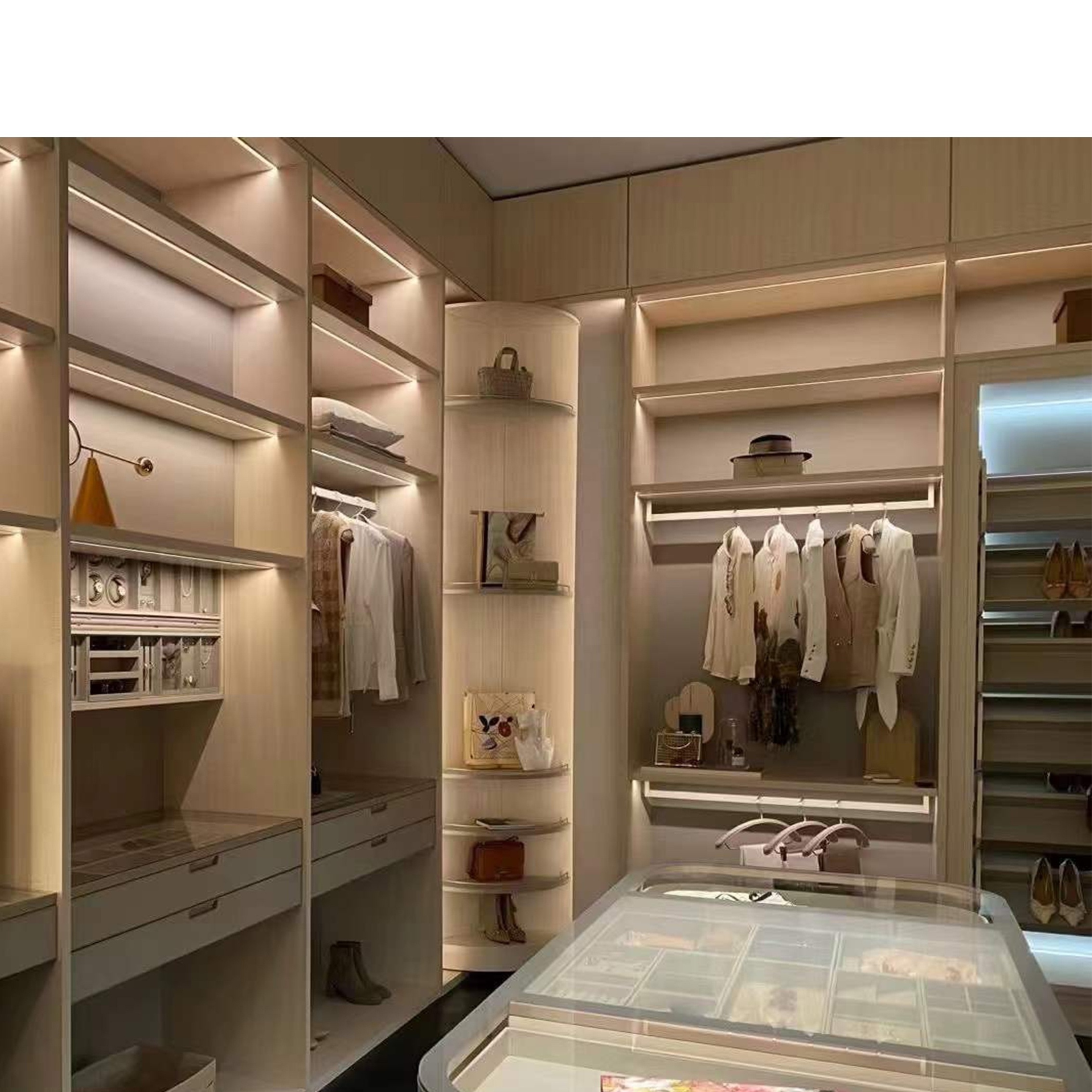 Modern villa home bedroom luxury custom cloakroom dresser design wardrobe