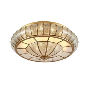 American copper ceiling light in bedroom Master bedroom study romantic warm round light