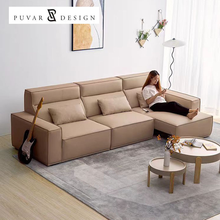 Modern simple leather functional sofa living room remote control intelligent electric sofa bed