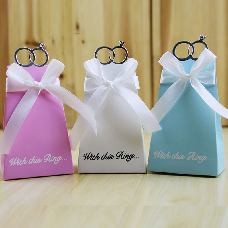 ring style wedding favors paper candy box custom gift box