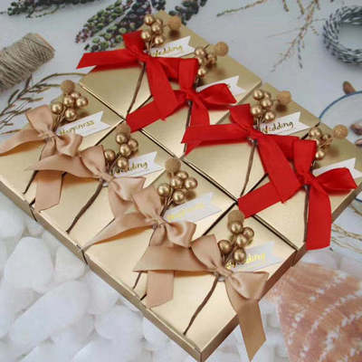 European luxury gold  candy box Wedding Party Favors Chocolate Paper Gift Box