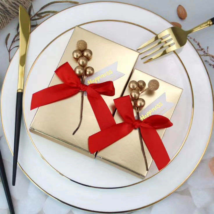 European luxury gold  candy box Wedding Party Favors Chocolate Paper Gift Box