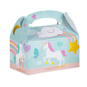 unicorn design lovely party favor boxes with handle birthday party supplies cookie candy treat gift boxes for kids