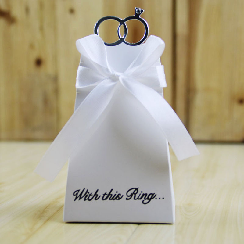 ring style wedding favors paper candy box custom gift box