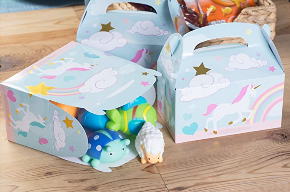 unicorn design lovely party favor boxes with handle birthday party supplies cookie candy treat gift boxes for kids