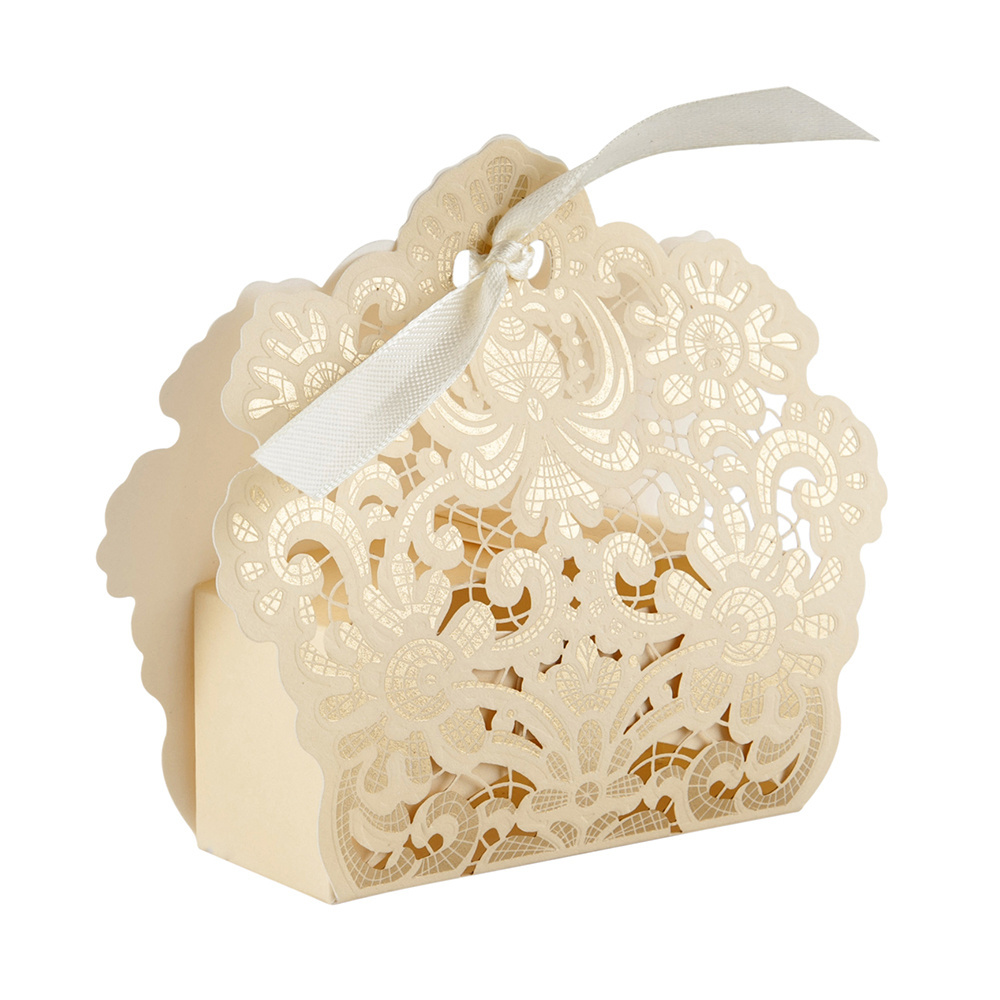 Exquisite Gold Stamping Hollow Out Candy Box for Wedding Party Decoration Gift Packing Box