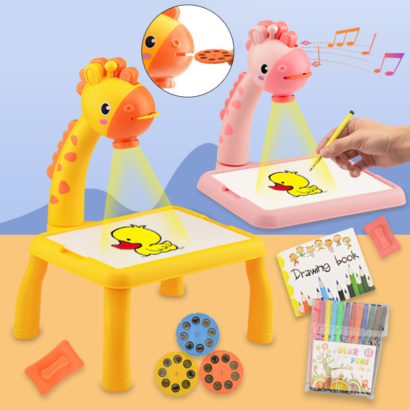 Jumon Write Table Projector Art Drawing Desk Toy Draw Painting Board Sketch Projector For Kids Children Light Drawing Board