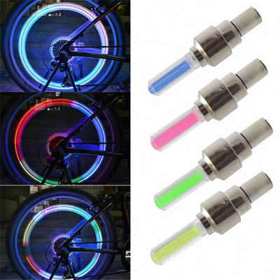 Istaride Bicycle Spoke Lights Neon Bicycle Rear Light Mini LED Mountain Bike Wheel Taillight Tire Bicycle Lights For Wheels