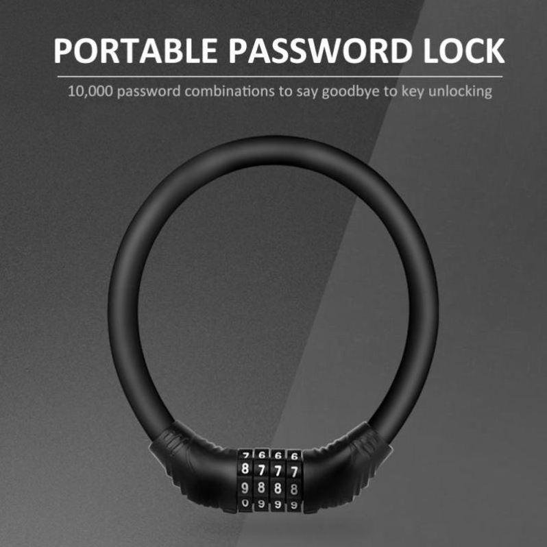 Istaride Anti-theft 4Digit Password Mountain Road Bike Safety Lock Portable Chain Number Lock Motorcycle Bicycle Lock