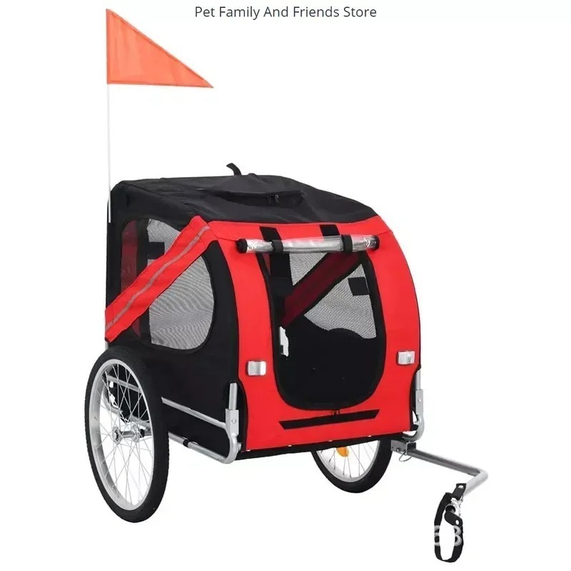 Istaride Foldable Pet Cart Dog Bicycle Trailer Outdoor Riding Dual-purpose Camping Luggage Trailer Dog Carrier Pet Stroller