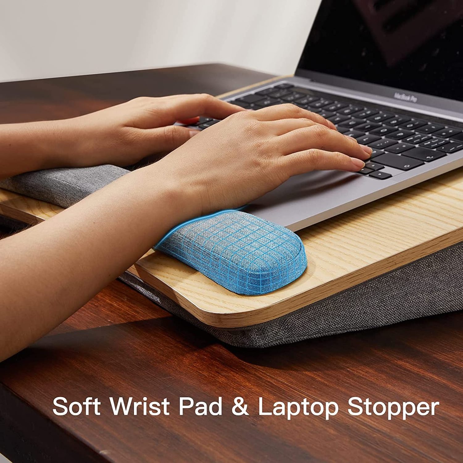 Jumon Lapdesk with Pillow Cushion Fits up to 15.6 inch Laptop with Anti-Slip Strip for Students Use as Computer Laptop Stand