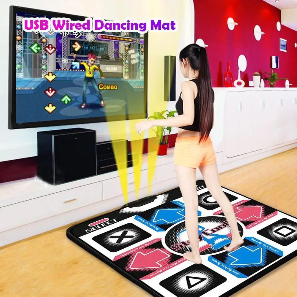 Jumon Children Adult PC Fitness Dance Mat Blanket Non-Slip Dancing Game Step Pad PVC Material USB Wired Dance Mat