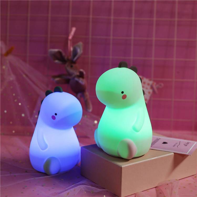 Jumon Dinosaur LED Night Light Kids Baby Bedroom Party Birthday Novelty Gift Lamp Rechargeable Touch Light Silicone Night Light