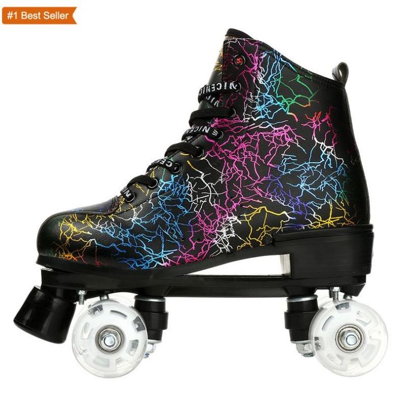 Istaride New Ice Skates Adult Double Row Roller Skates Luminous Wheels Rollschuhlaufen Men'S And Women'S Roller Shoes Skates