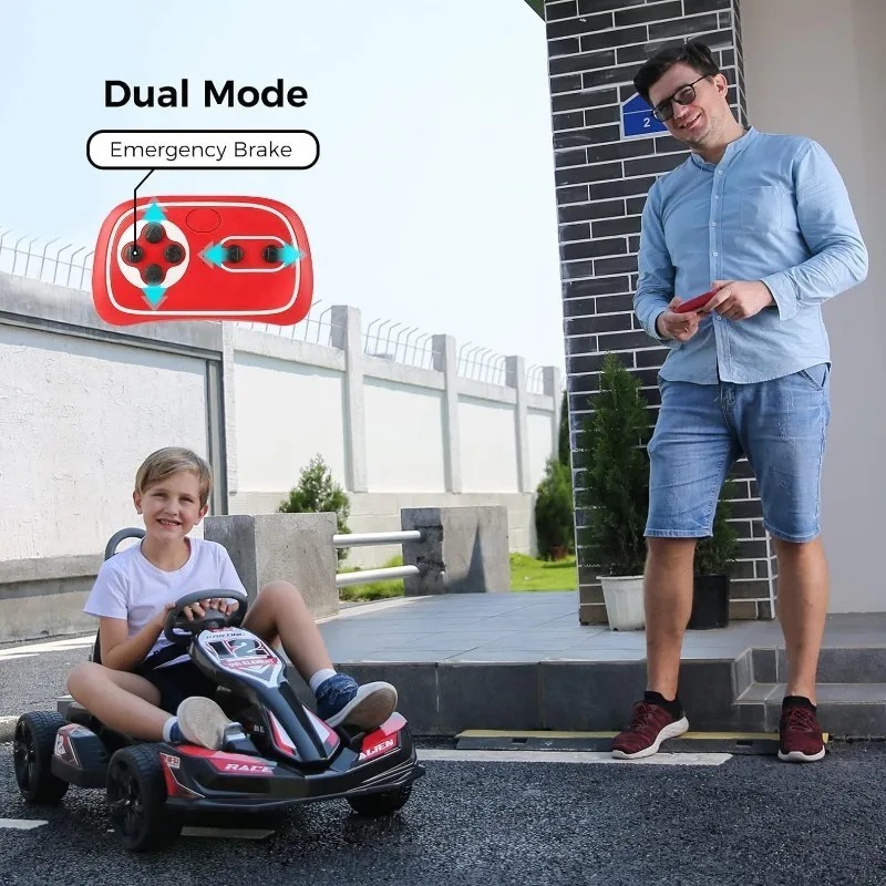 Istaride Ride On Kids Electric Go Karts For Kids Battery Powered Toy Racing Car w/Adjustable Seat Children Ride on Car