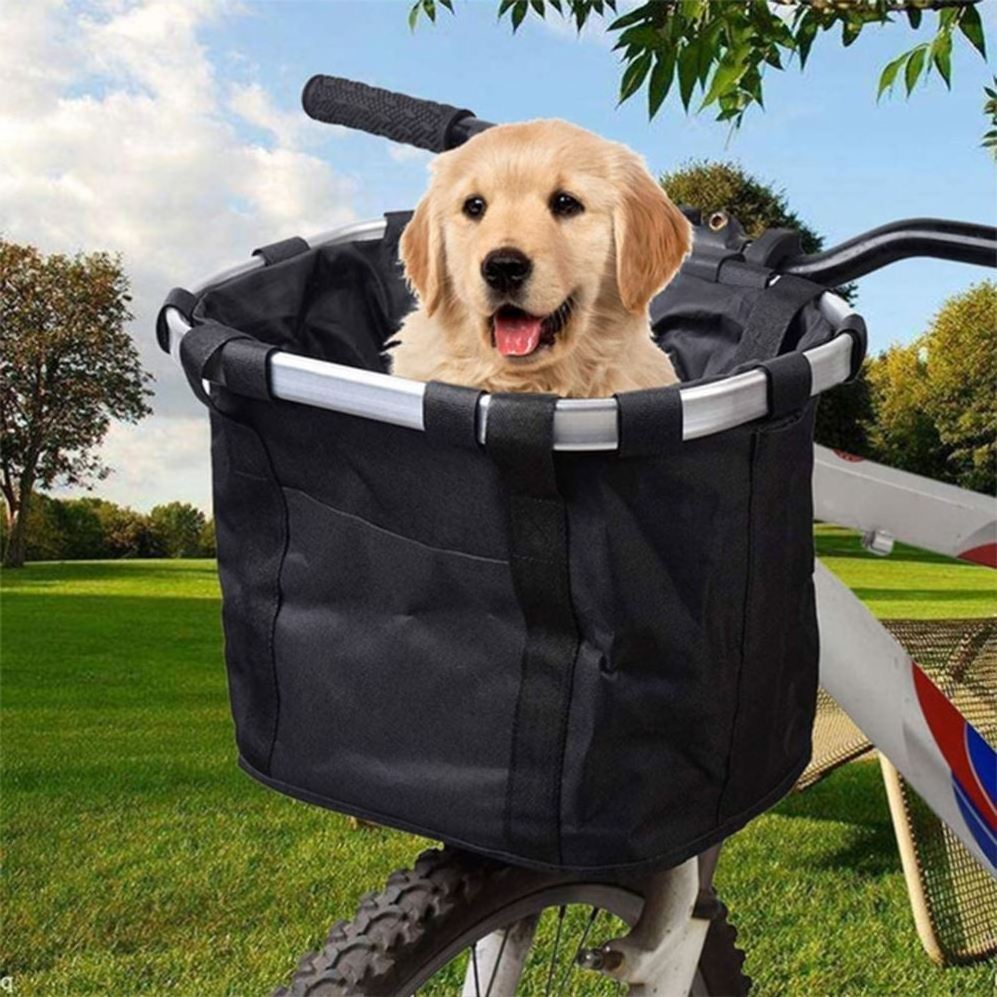 Istaride Quick Release Bicycle Handlebar Front Basket Removable Small Pet Cat Dog Carrier Detachable Cycling Picnic Bag