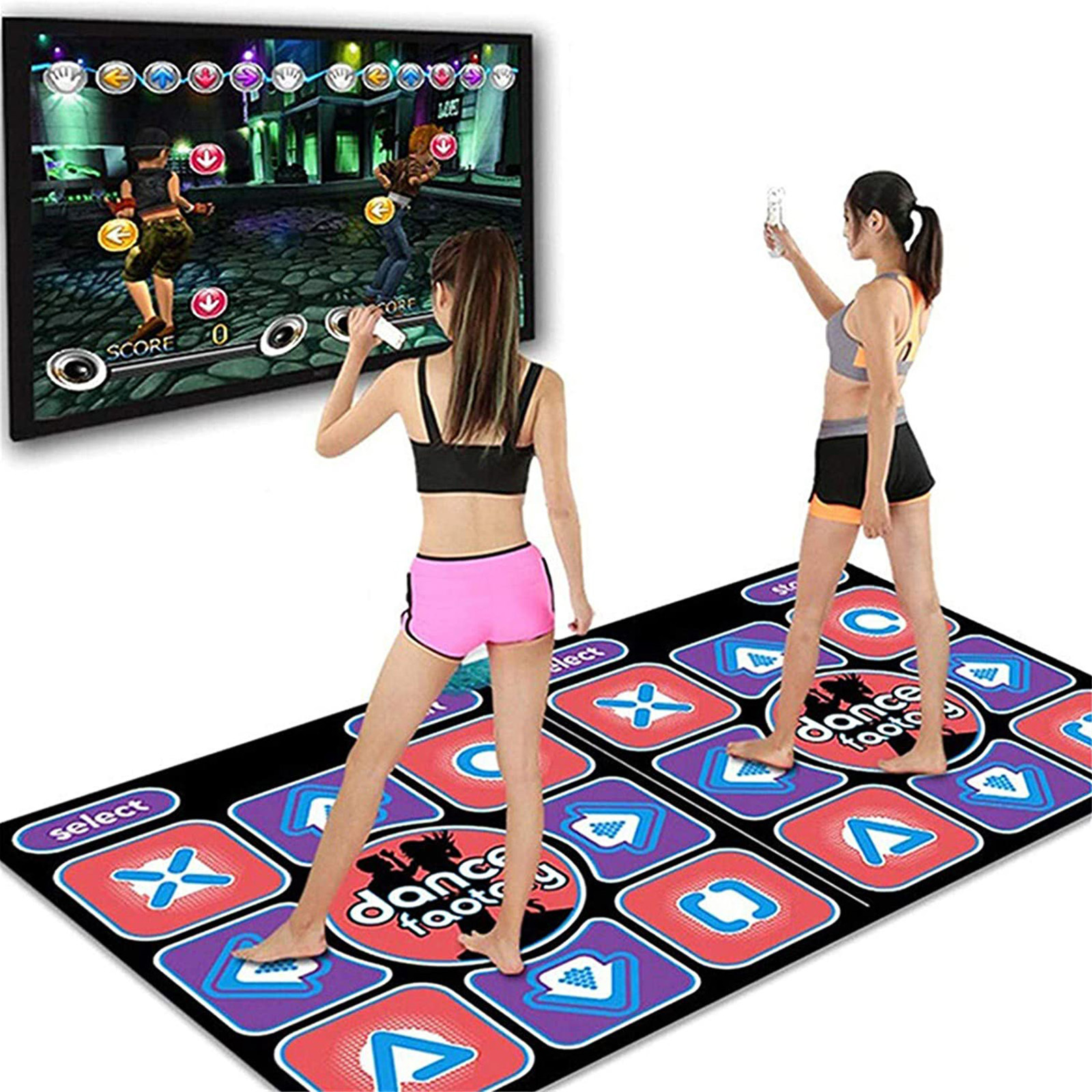 Jumon USB Wired Dance Mats Non-Slip Dancing Pad Foot Print Moves Step Arcade Game Fitness Dancer Blanket