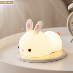 Jumon Cute Gift for Kids Children Cartoon Lamp Creative Rabbit Silicone Night Light LED Lamp