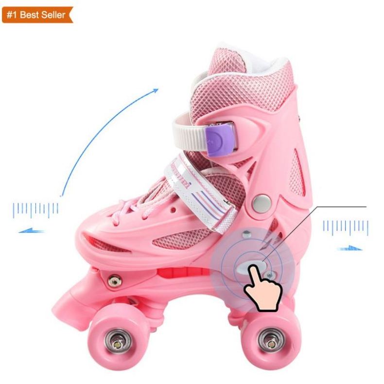 Istaride Flashing Pu Wheels Double Row Makarali Bicaklar Roller Skates Shoes For Kids Adjustable 4 Roller Skate