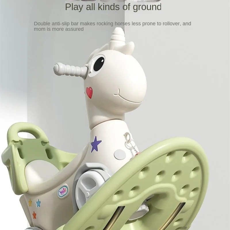 Istaride Rocking Horse Trojan Horse Children Rocking Horse Baby Roller Coaster Two-in-one Multi-function Toy Toddler Rocker