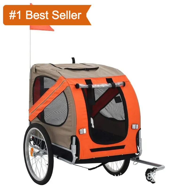 Istaride Foldable Pet Cart Dog Bicycle Trailer Outdoor Riding Dual-purpose Camping Luggage Trailer Dog Carrier Pet Stroller