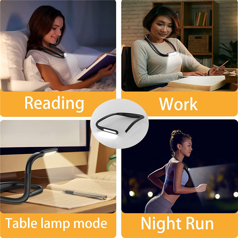 Jumon Neck Reading Light Rechargeable Lampe De Lecture LED Book Lights for Reading in Bed Hands Free Neck Lamp Light