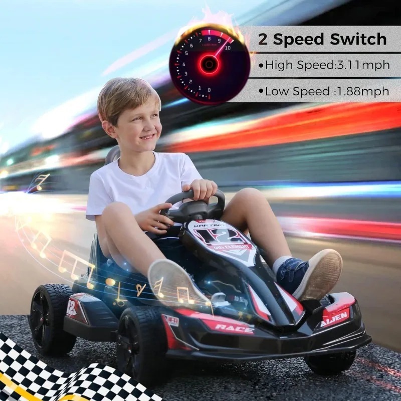 Istaride Ride On Car with Remote Control 124V Electric Car Go Kart  for Kids Battery Powered Ride On Toys for Toddlers