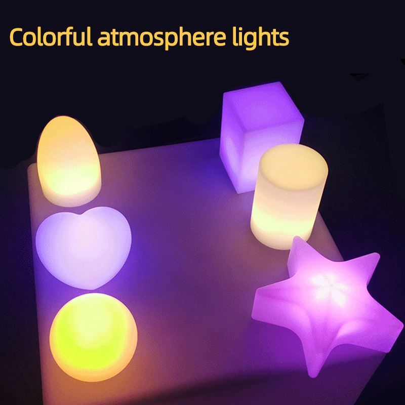 Jumon LED Small Night Light Round Ball Charging Remote Control Color Changing Colorful Cylindrical Stars Indoor Atmosphere Light