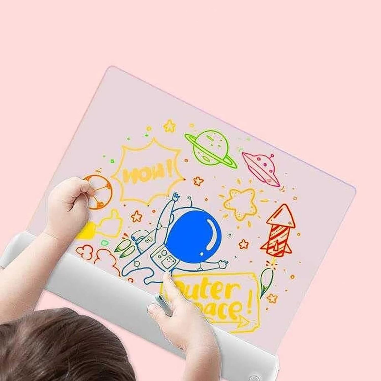 Jumon LED Night Light Acrylic Message Note Board With Bracket Erasable Children Drawing Board Kids Gifts Bedroom