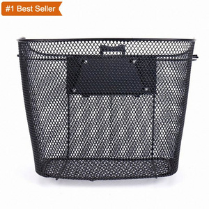 Istaride Mountain Bike Metal Mesh Basket Foldable Front Basket Bicycle Pet Basket