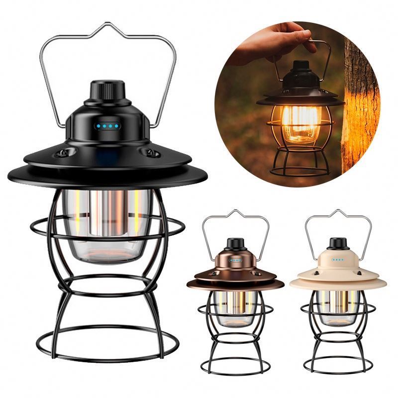 Jumon Outdoor Battery Operated Lanterns Hanging Waterproof Lantern with Dancing Flame Outdoor Weatherproof Camping Light