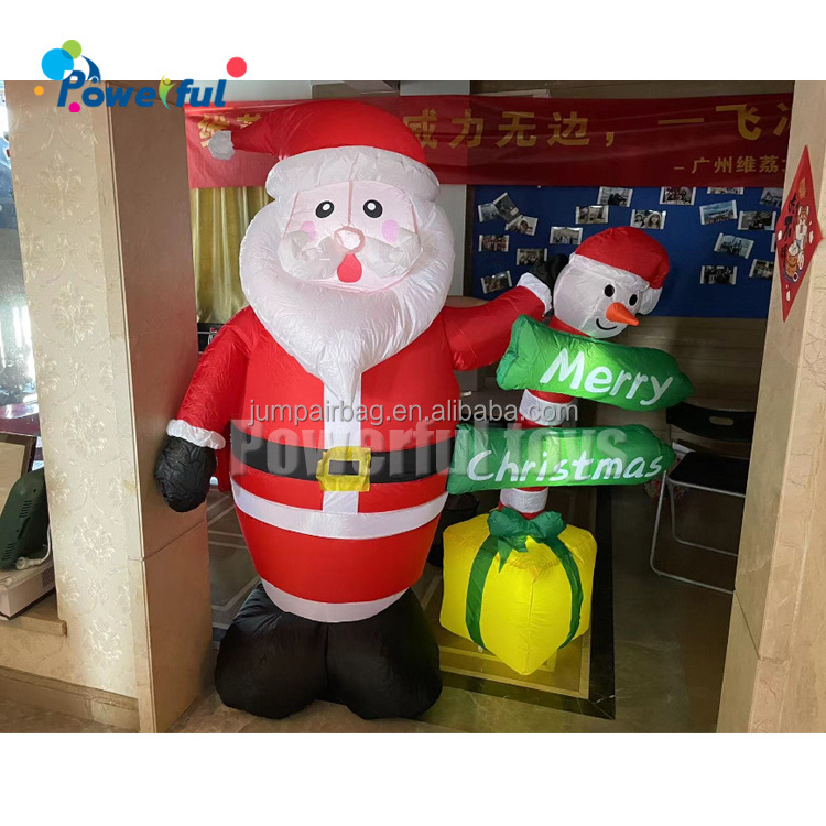 hot sale christmas inflatables 8ft christmas inflatable santa claus with led lights for holiday decorations