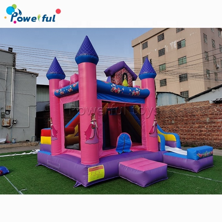 Commercial Customized Kids Princess Inflatable Bouncer Jumping Combo Slide Frozen Bouncy Castle