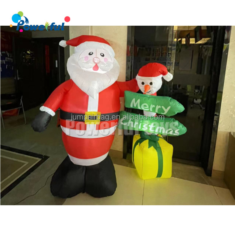 hot sale christmas inflatables 8ft christmas inflatable santa claus with led lights for holiday decorations