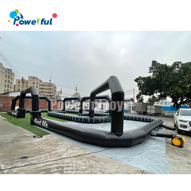 Inflatable Pedal Car Karts Race Tracks Inflatable Road Racing Track Toys Inflatable Race Track For Bumper Cars For Kids