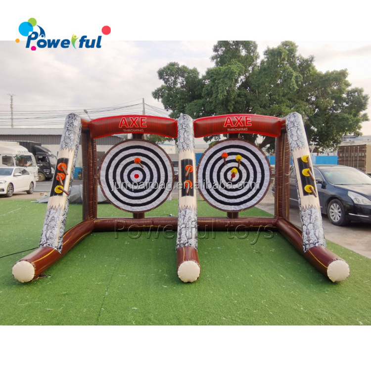 Interactive Double Lane Inflatable Flying Axe Throwing Toy Inflatable Axe Throw Dart Challenge Carnival Sport Game