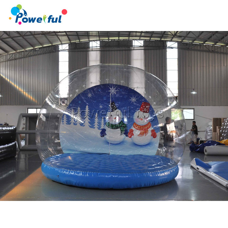 Christmas Outdoor Decorations Giant Snow Globe Bubble Tent,Inflatable Human Size Snow Globe For Sale