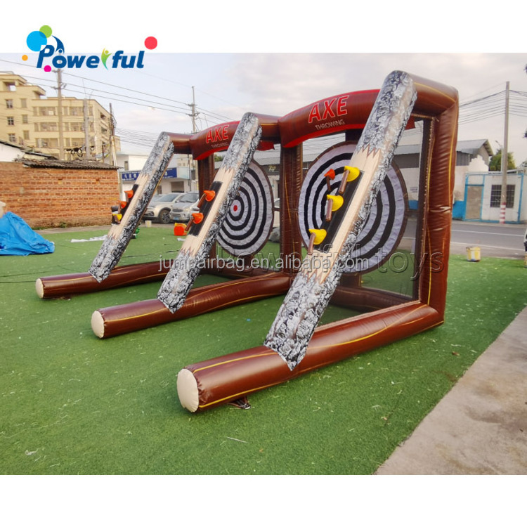 Interactive Double Lane Inflatable Flying Axe Throwing Toy Inflatable Axe Throw Dart Challenge Carnival Sport Game