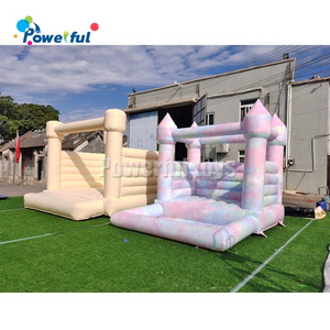 Tie-dye Top sales Factory price PVC Mini bouncer white inflatable bounce house baby bouncy  castle with ball pit pool