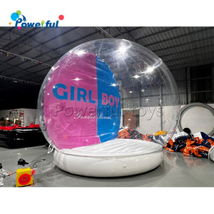 Wholesale boy or girl party snowglobe bubble tent gender reveal photo booth inflatable snow globe