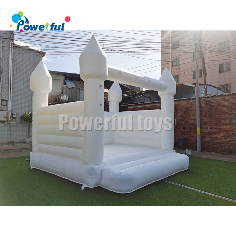 adults all white wedding bounce house with EN14960 certified for wedding parties from China inflatable factory