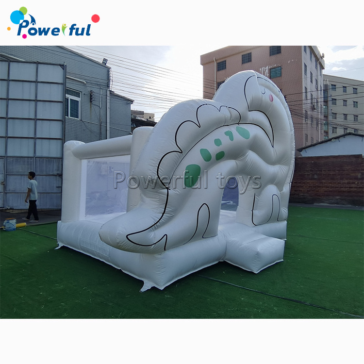 Cartoon Dinosaur Wedding white bounce house slide white castle bounce house with ball pit for toddles