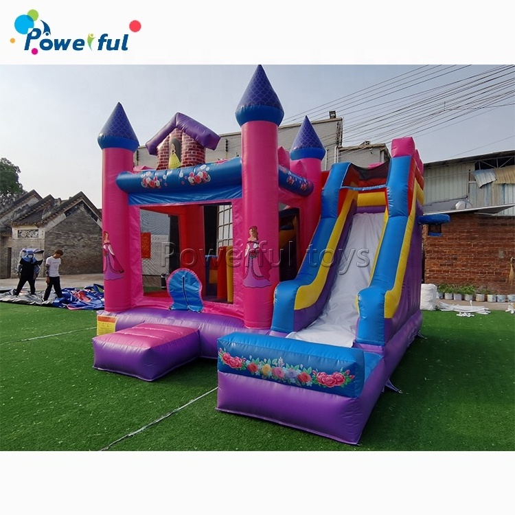 Commercial Customized Kids Princess Inflatable Bouncer Jumping Combo Slide Frozen Bouncy Castle