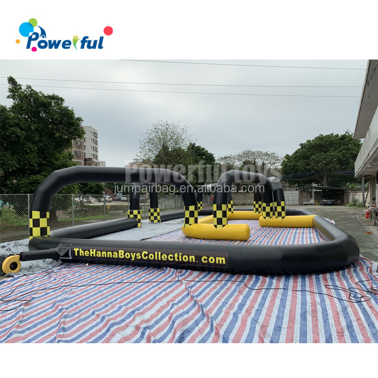 Factory price inflatable bumper car track/inflatable go kart race track/inflatable zorb ball race track for sale