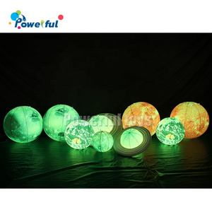 Inflatable Planet Large LED Light Inflatable Space Theme Party Decoration Hanging Planets Solar System Helium Balloons