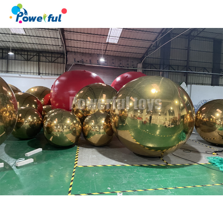 gold inflatable  advertising decorations mirror ball earth planet balloon balls for Christmas