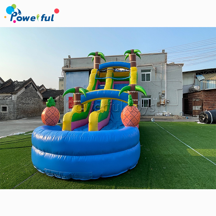 Commercial Toboganes Inflables Acuaticos Combo BouncerJumpers Bounce House Inflatable Palm Tree Pool Water Slide