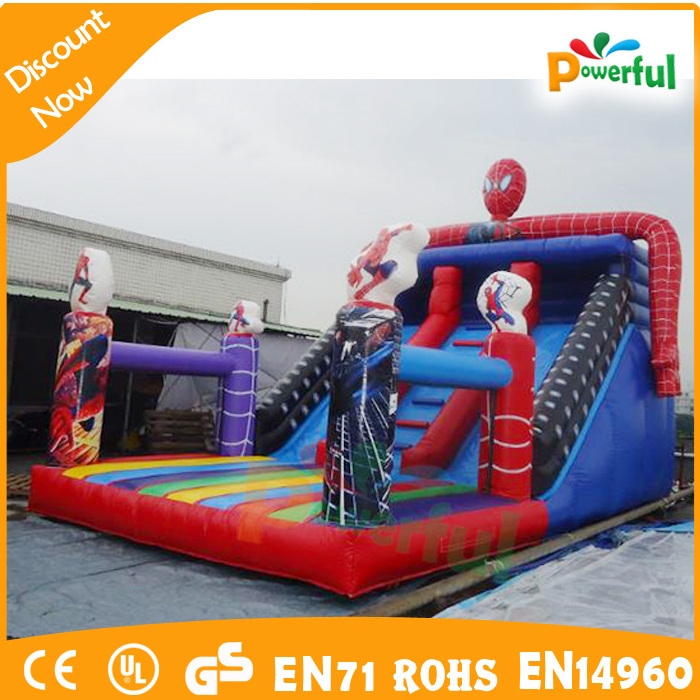 Spiderman Inflatable Jumping Bouncy Castle Slide With Deflate Function