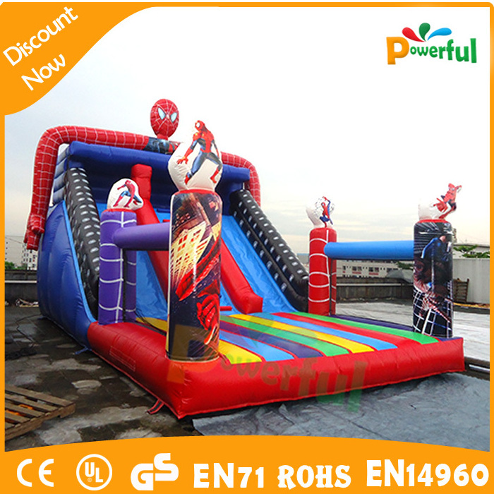 Spiderman Inflatable Jumping Bouncy Castle Slide With Deflate Function